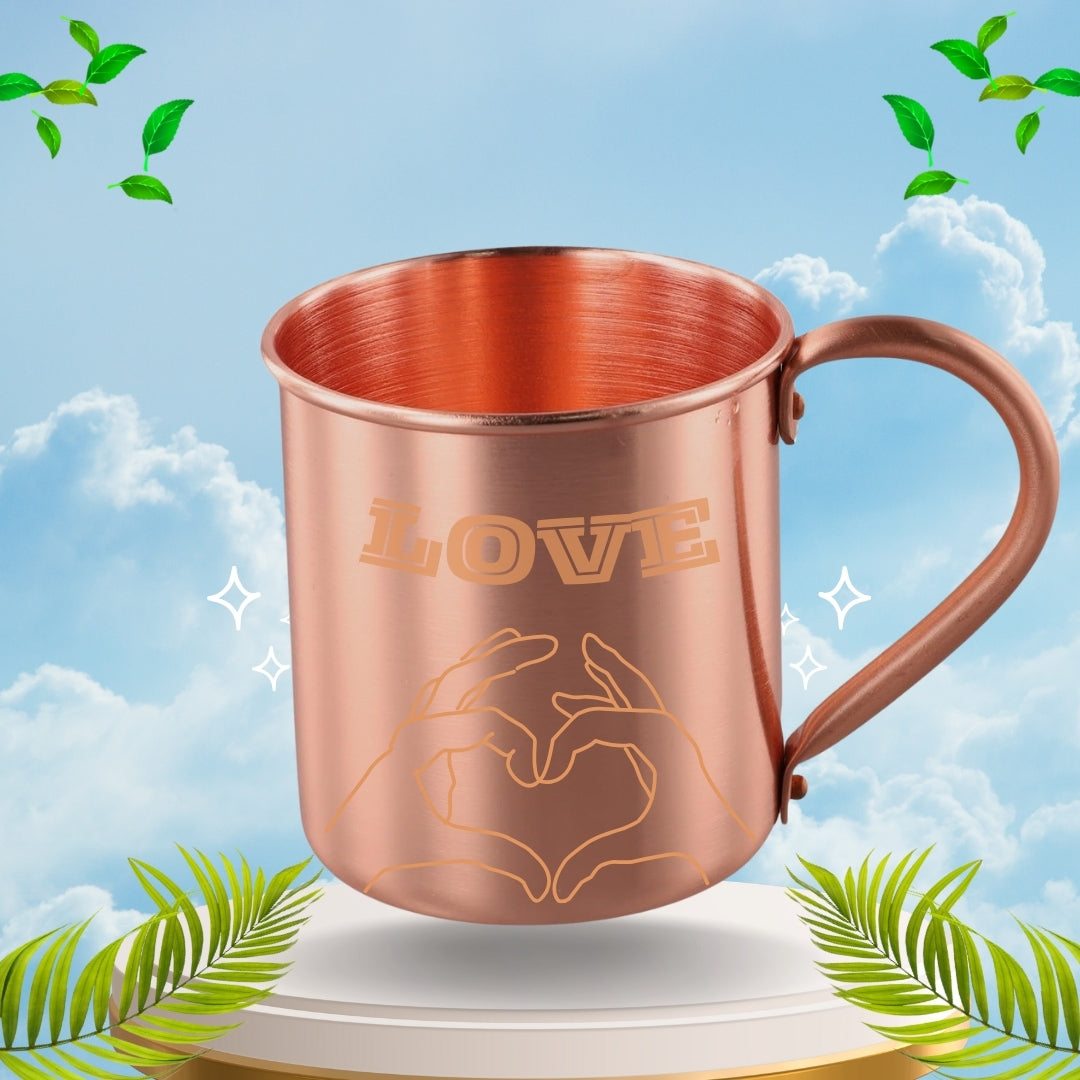 528 Love Engraved Pure Copper Mug – 450ml
